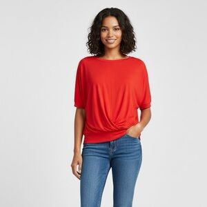 Universal Standard Bright Red Short Sleeve Top